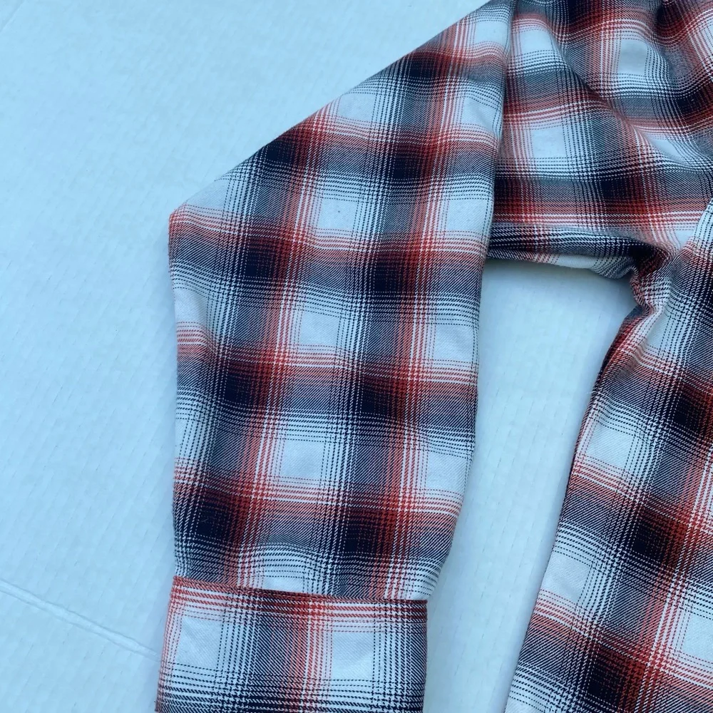 DIXXON MenPlaid Button Down Shirt - Red, Black, White - Picture 15 of 16